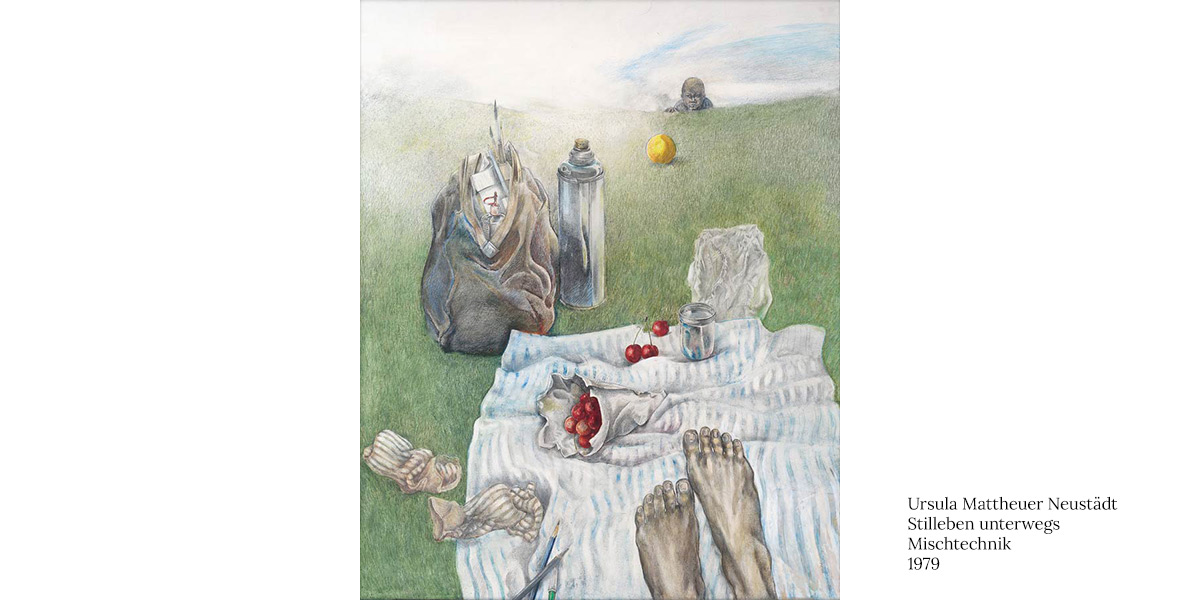 Ursula-Mattheuer-Neustaedt-Stilleben-unterwegs-Mischtechnik-1979