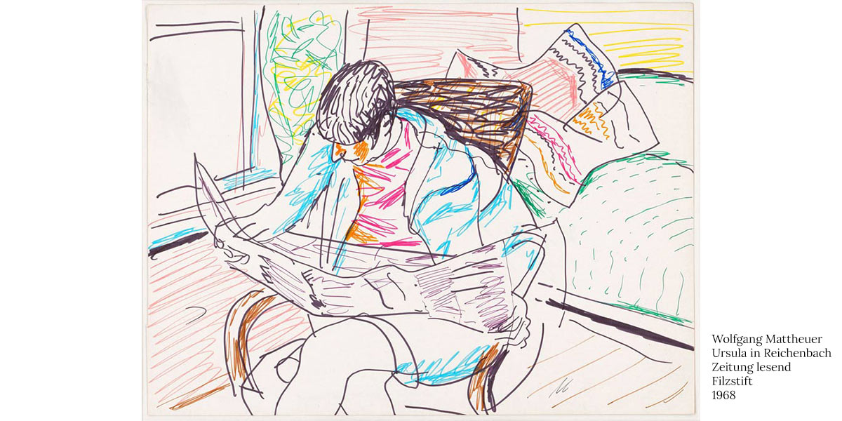 Wolfgang-Mattheuer--Ursula-in-Reichenbach-Zeitung-lesend-Filzst